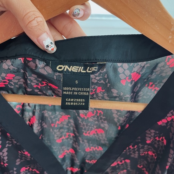 Y2K O'neil Baby Doll Top Black and Pink Women's S - Picture 4 of 4